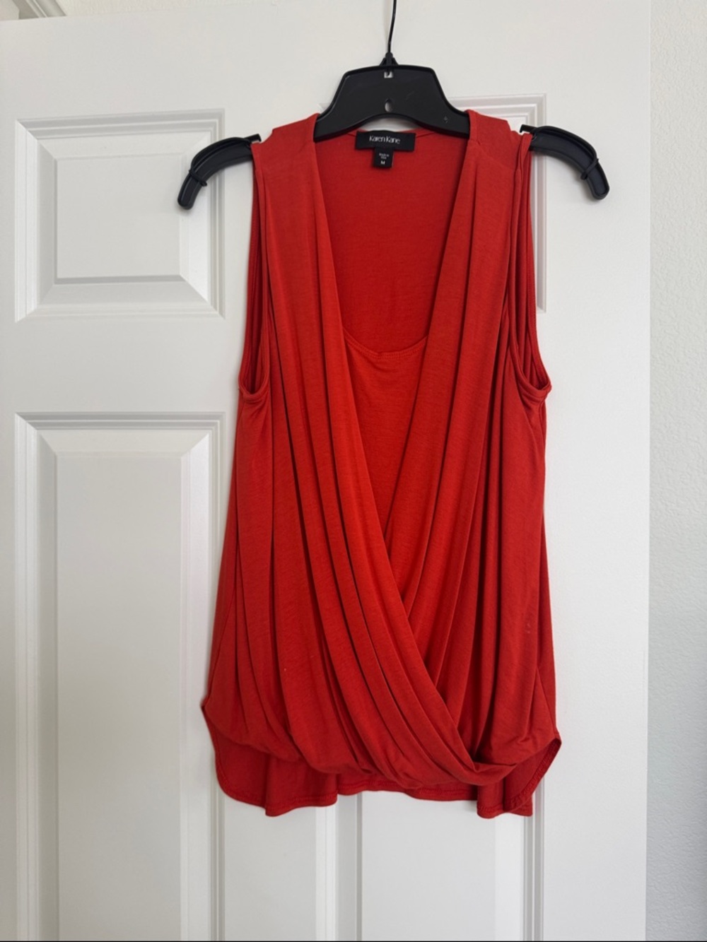 Karen Kane Red Draped Wrap Tank